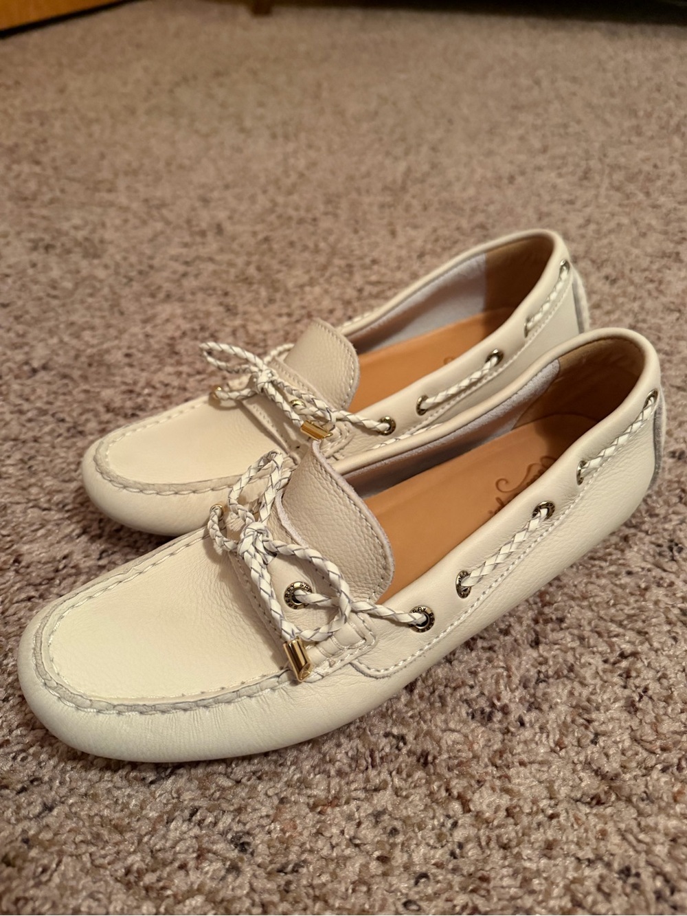 Sperry Gold Cup Leather Boat Shoes in Cream